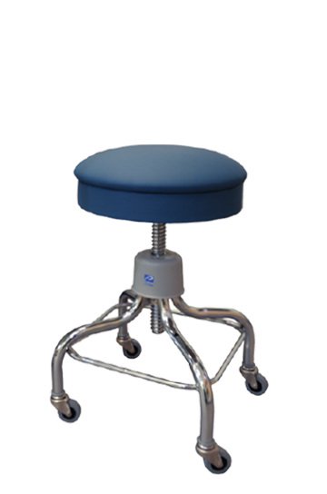 Exam Stool Screw Height Adjustment 2 Inch Double Ball Bearing Casters, 4 Casters Black (Each)