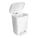 McKesson Brand McKesson Waste Can with Step-On Pedal, Plastic, White, 14.37 x 15.16 x 18.9 Inch 