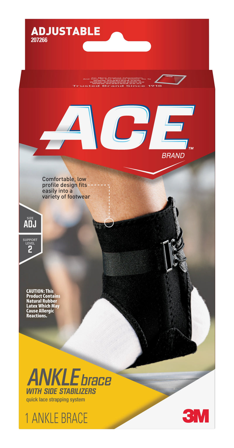 3M ACE Ankle Brace, Adjustable, Lace-Up, Side Stabilizers (Case of 12)