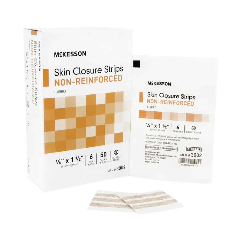 McKesson Brand McKesson Nonreinforced Skin Closure Strip, 1/4 x 1-1/2 Inch (200/CS) 