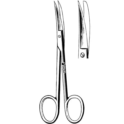 Sklar Wagner Scissors - 4-1/2", Curved, Serrated, Sharp/Blunt - 47-1069