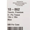 McKesson Nonsterile Blue Procedure Towel, 13 x 18 Inch (Case of 500)