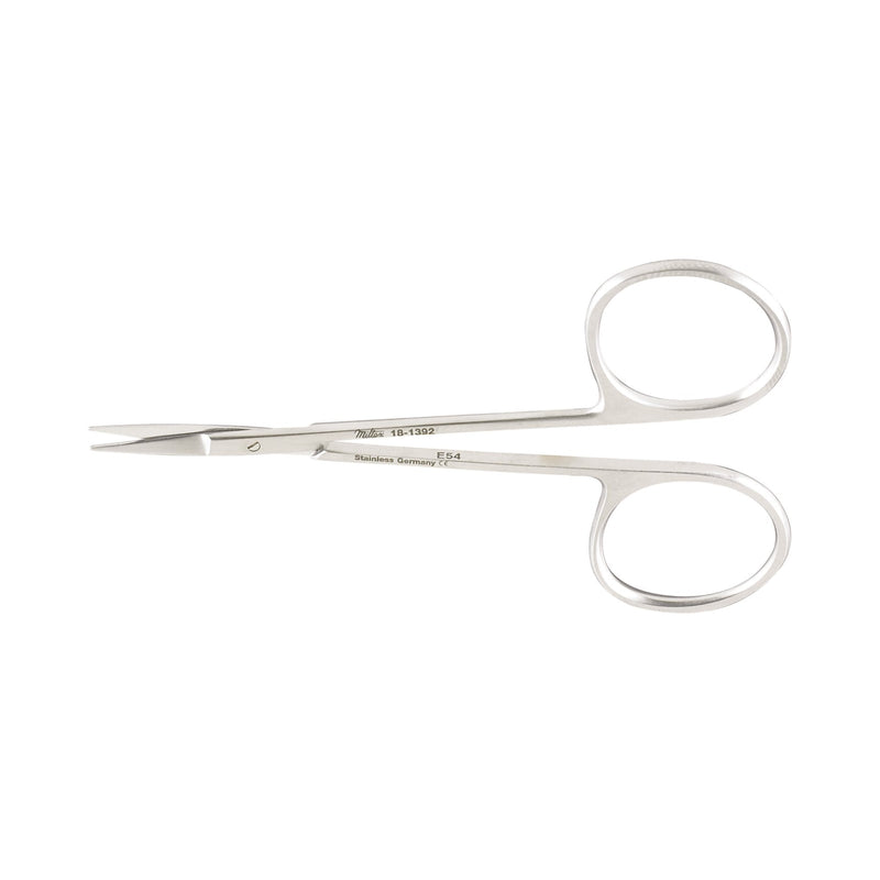 Integra Lifesciences Iris Scissors Miltex 4 Inch Length OR / Surgical Grade German Stainless Steel NonSterile Finger Ring Handle Curved Sharp Tip / Sharp Tip 