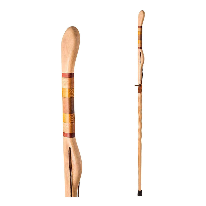 Mabis Healthcare Brazos Twisted Hickory Texas Safari Hitchhiker Handmade Walking Stick, 58-Inch 