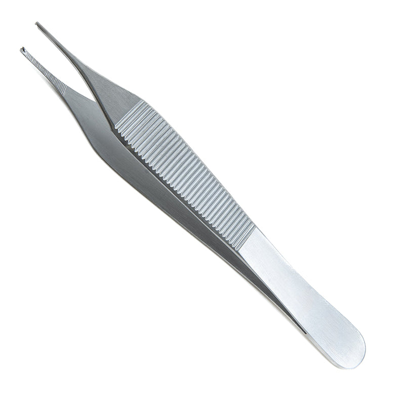 Sklar Adson Tissue Forceps - 4-3/4", Straight, 1x2 Teeth, with Serrated Tying Platform - 50-3048 