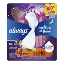 Always Radiant Overnight Pads, Size 4 (Box of 10)