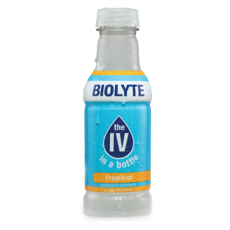 Biolyte the IV in a Bottle Electrolyte Hydration Drink Tropical Flavor, 16 oz. (Case of 12)