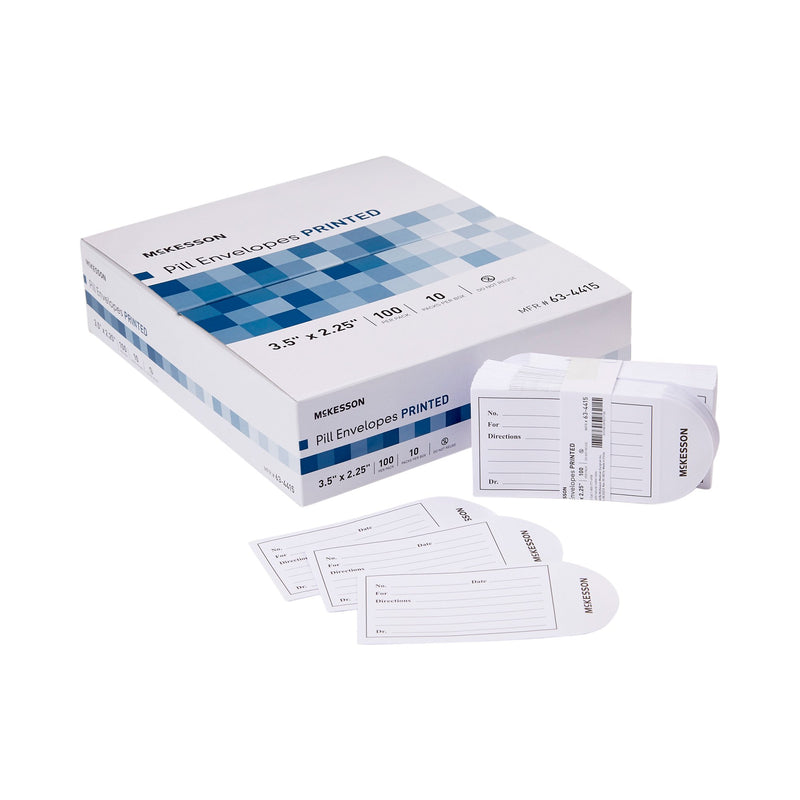McKesson Pill Envelope, 3.5 x 2.25 Inch (Box of 10)