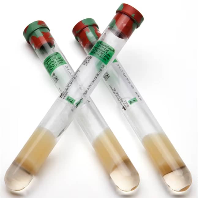 BD Vacutainer Mononuclear Cell Preparation Tube [CPT] (60/Case)  CPT Sodium Heparin Tube, 16 mm x 125 mm x 8.0 mL