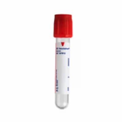 BD Vacutainer Plus Plastic Blood Collection Tubes (Serum) - Plastic Tube with Hemogard Closure - 13 mm x 75 mm, 4.0 mL