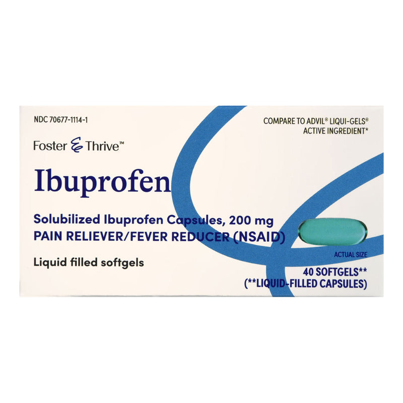 Foster & Thrive Ibuprofen 200 mg Softgels (Bottle of 40)