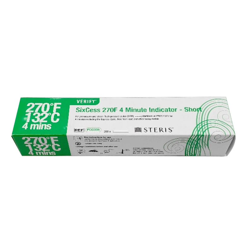 Verify SixCess Steam Indicator Strips, 4 Minute Indicator Short (Box of 200) 