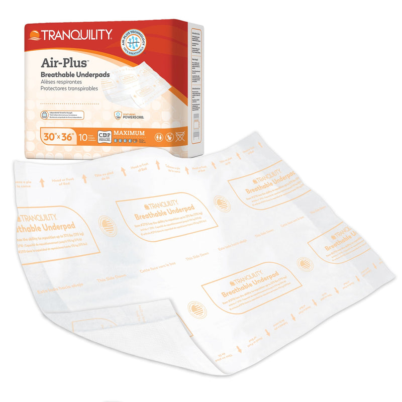 Principle Business Enterprises Tranquility AIR-Plus Low Air Loss Underpad, 30 x 36 Inch (40/CS) 