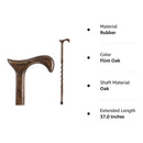 Brazos Twisted Oak Derby Cane, 37 Inch Height, Flint Color (Each)