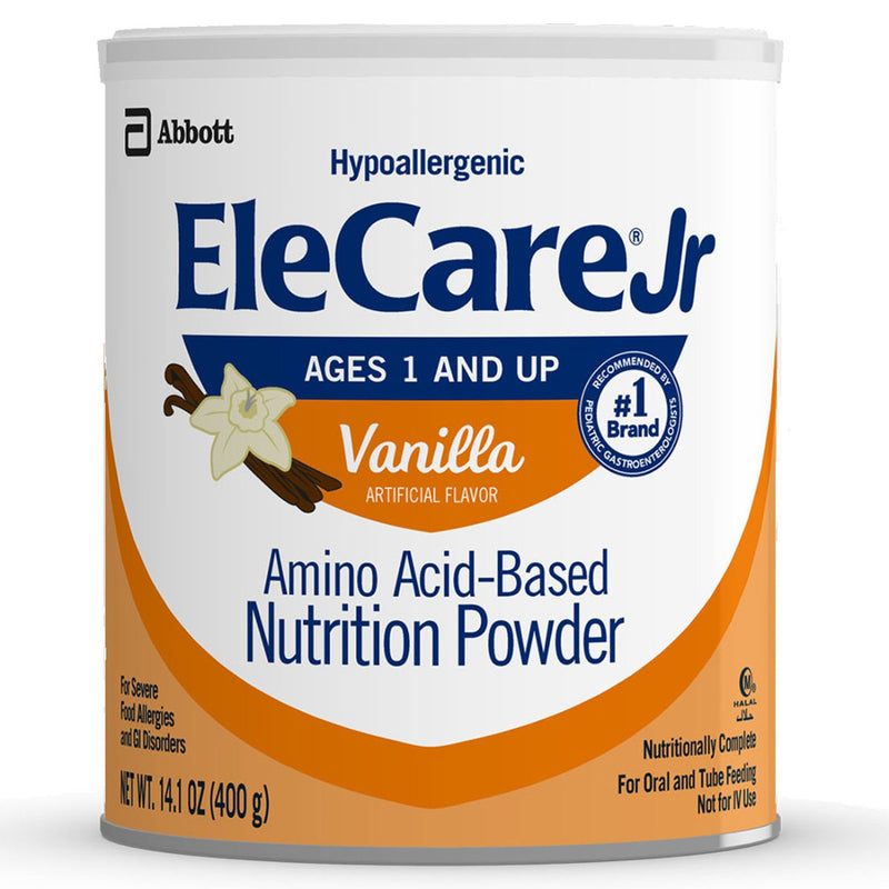 Pediatric Oral Supplement EleCare Jr Vanilla Flavor 14.1 oz. Can Powder Amino Acid Protein Maldigestion (Case of 6)