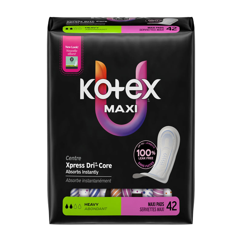 Feminine Pad U by Kotex Maxi Heavy Absorbency (Case of 126)