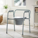 McKesson Folding Fixed Arm Steel Commode Chair, 16-2/3 – 22½ Inch Height (Case of 4)