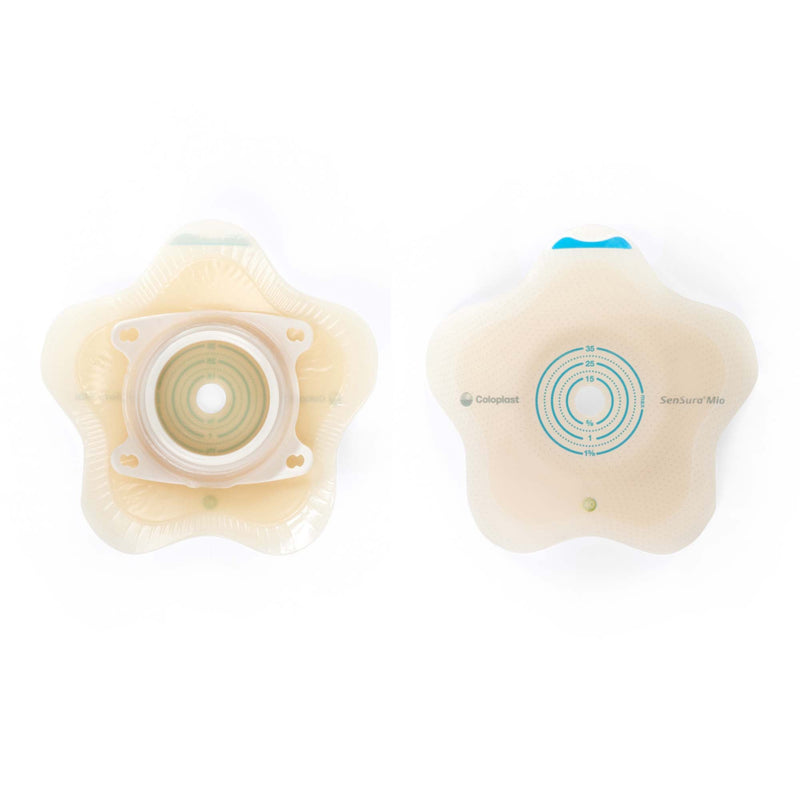 Ostomy Barrier SenSura Mio Convex Flip Precut, Extended Wear Elastic Adhesive 60 mm Flange Blue Code System 1-3/16 Inch Opening (Box of 5)