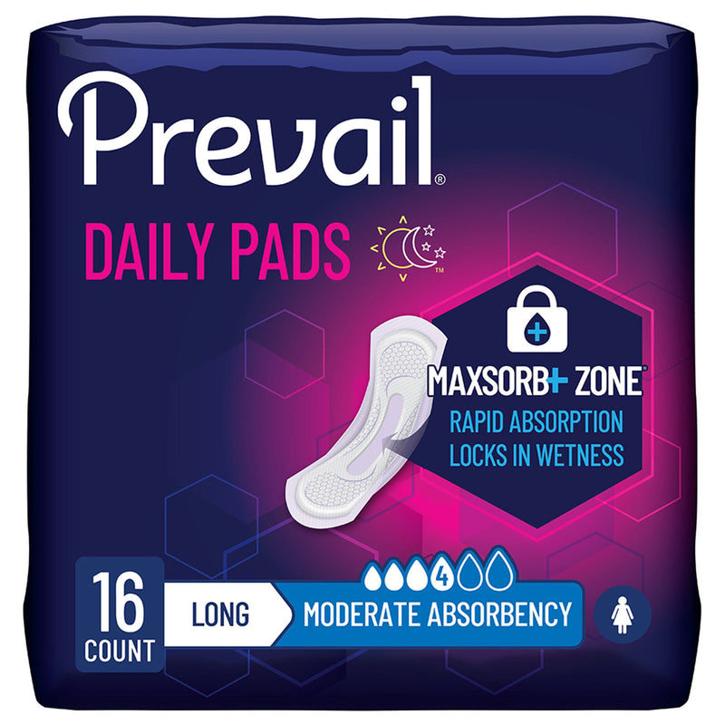 Prevail Daily Pads Moderate Bladder Control Pad, 11-Inch Length (Case of 144)