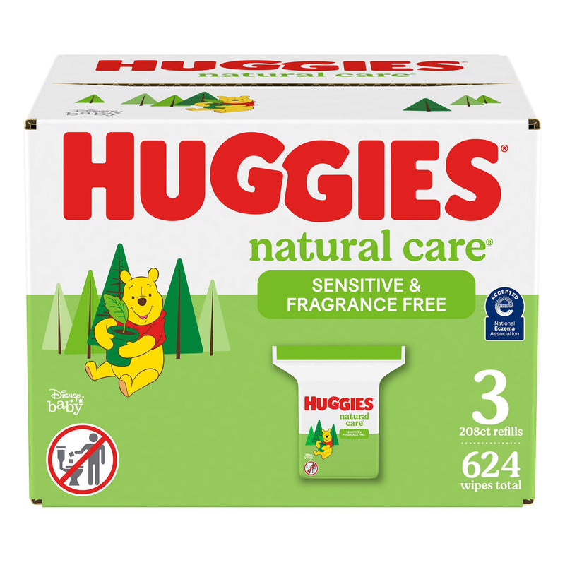 Huggies Natural Care Plant-Based Wipes Sensitive Fragrance Free (Case of 624)