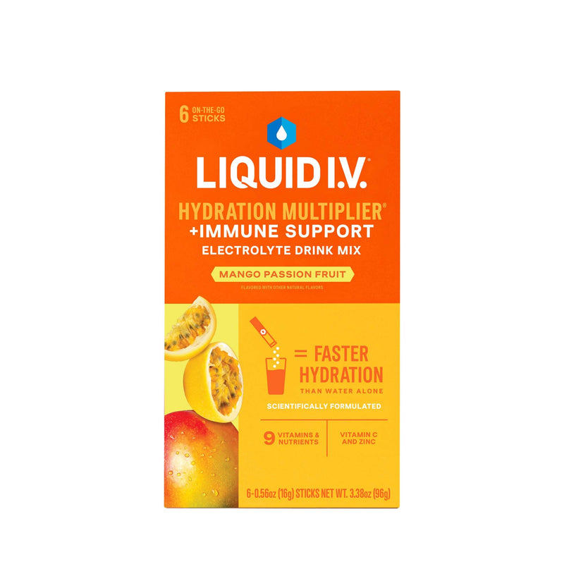 Oral Electrolyte Solution Liquid I.V. Hydration Multiplier + Immune Support Mango Passoin Fruit Flavor 0.56 oz. (Case of 72)