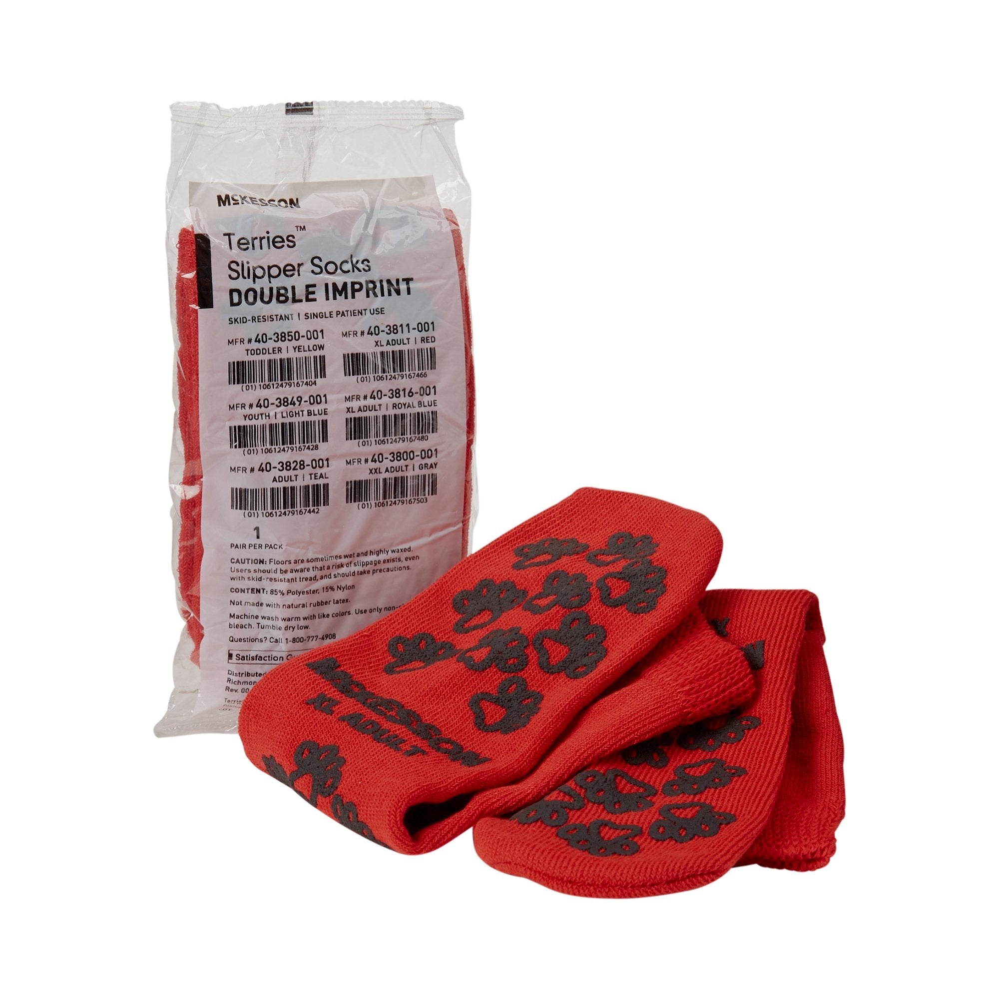 McKesson Brand McKesson Terries Adult Slipper Socks, Extra Large (48/CS) 