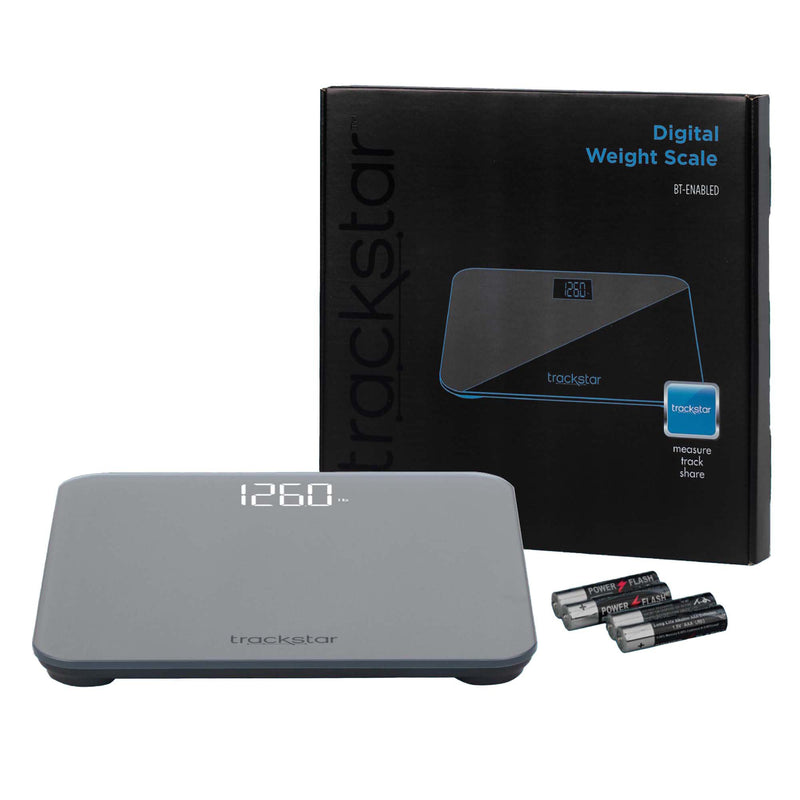 Floor Scale Trackstar Digital Display 440 lbs. Weight Capacity Gray Battery Operated (Case of 5)