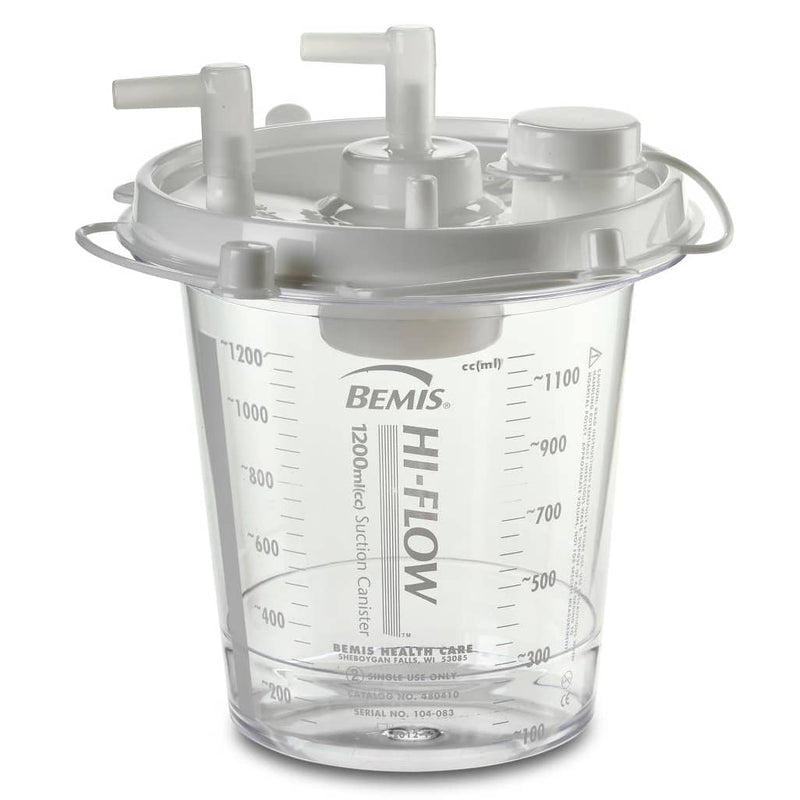 Bemis 1200cc Hi-Flow Suction Canister  White Lid (48/Case)