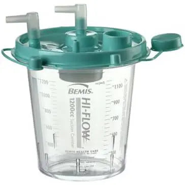 Bemis 1200cc Hi-Flow Suction Canister  Green-Lid-Single