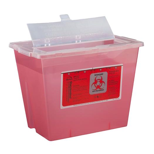 Bemis SharpSentinel 2-Gallon Sharps Container (30/Case)  Translucent Red - Case (30 Containers)