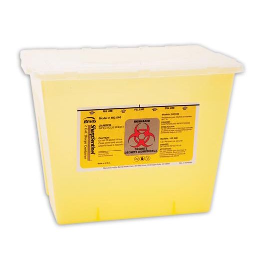 Bemis SharpSentinel 2-Gallon Sharps Container (30/Case)  Translucent Yellow - Case (30 Containers)