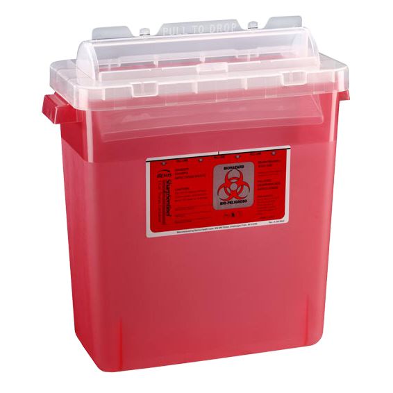 Bemis SharpSentinel 3-Gallon Sharps Container  Translucent Red - Case (12 Containers)