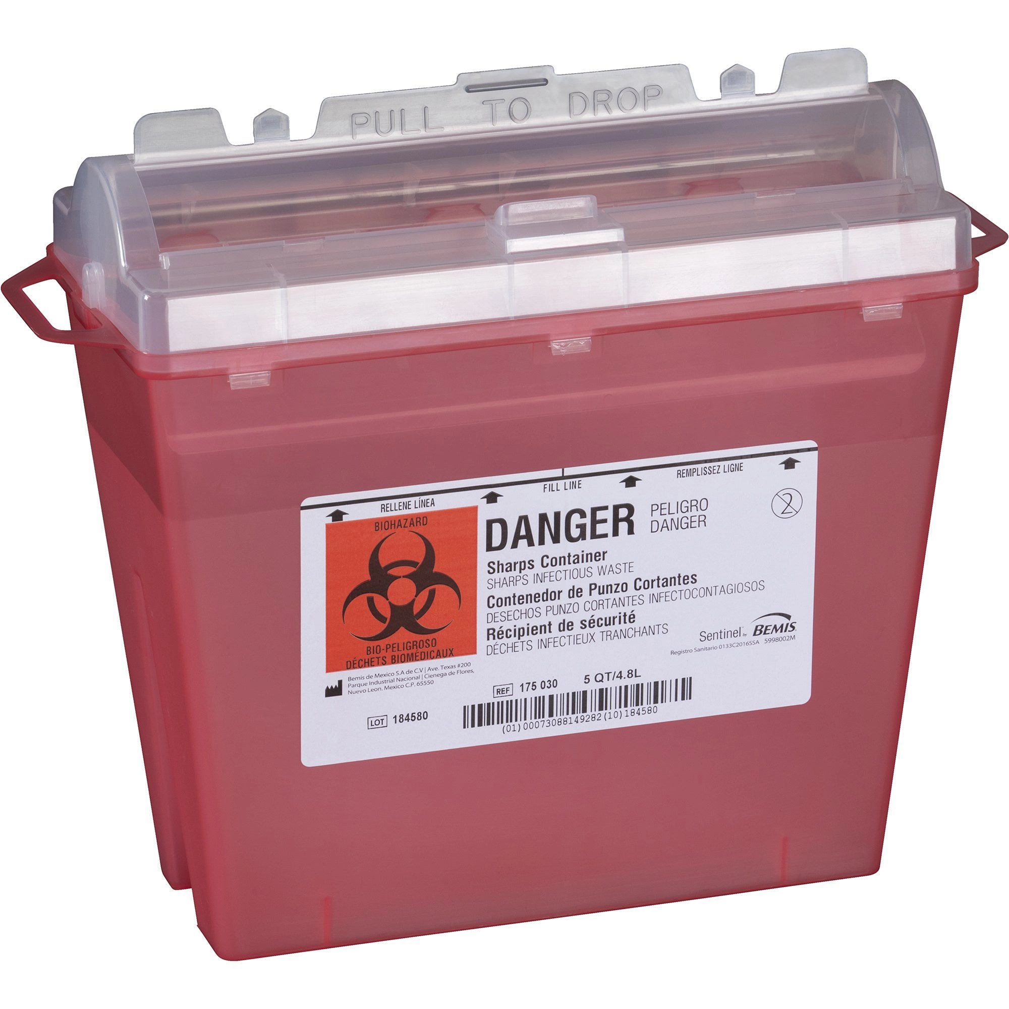 Bemis SharpSentinel 5-Quart Sharps Container