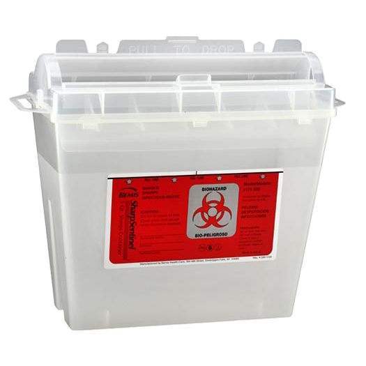 Bemis SharpSentinel 5-Quart Sharps Container  Translucent Beige - Case (32 Containers)