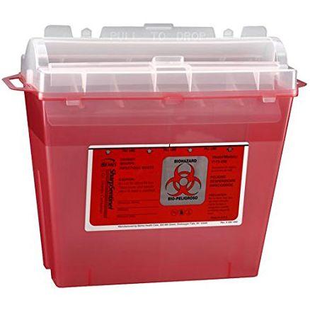Bemis SharpSentinel 5-Quart Sharps Container  Translucent Red - Case (32 Containers)