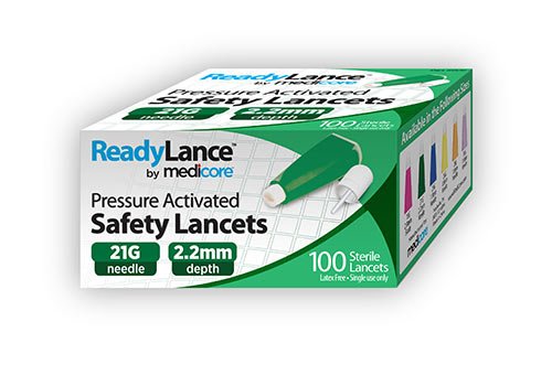 ASP Global LLC Safety Lancet ReadyLance 21 Gauge Retractable Pressure Activated Finger (4000/CS) 