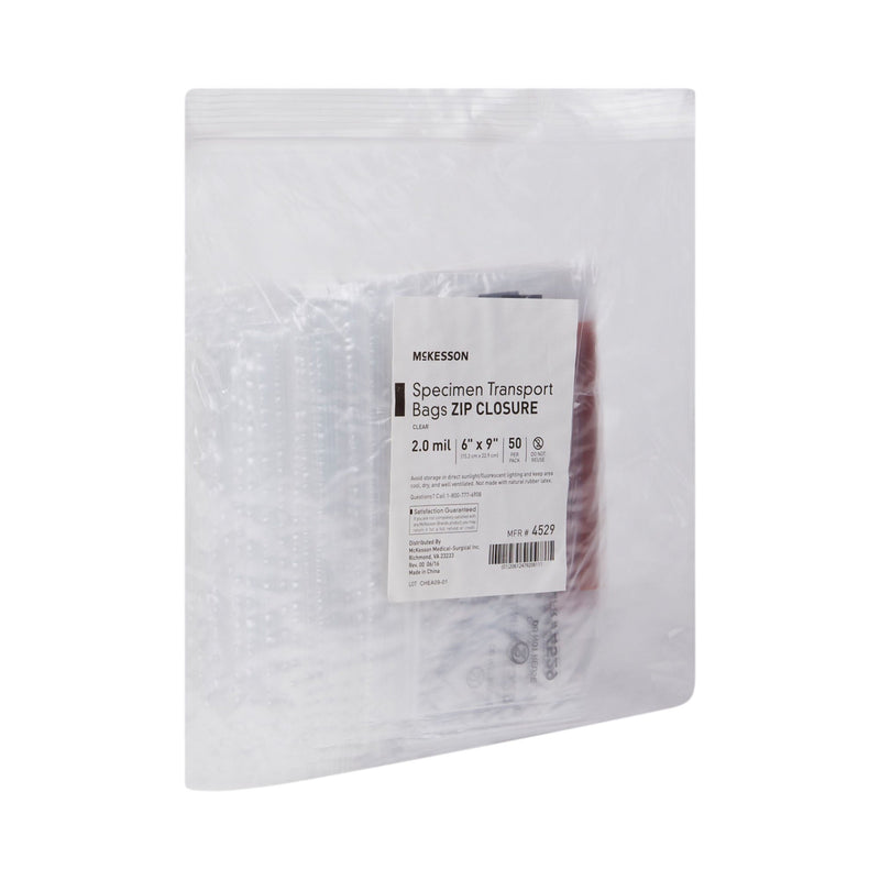 McKesson Specimen Transport Bag, Zip Closure, 6 x 9 Inch (50/BX)