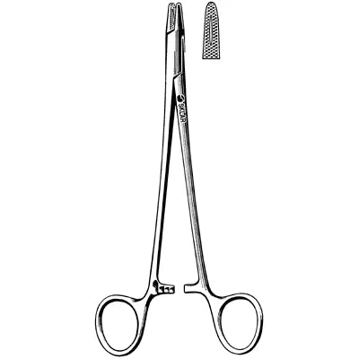 Sklar New Orleans Needle Holder - 7", Serrated with Groove - 20-1870