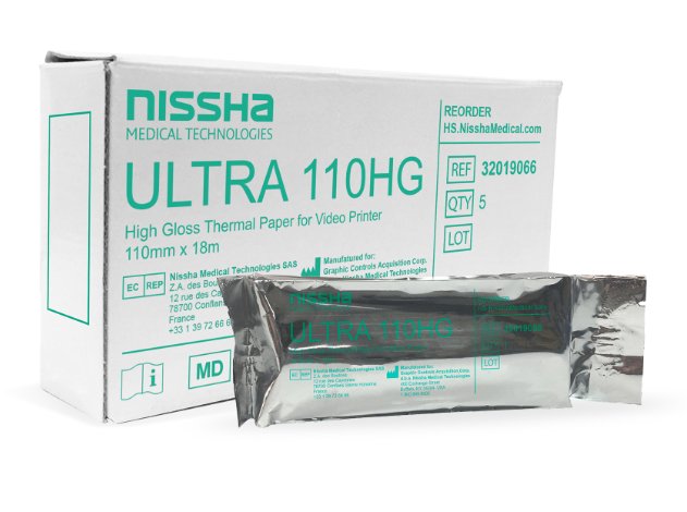 Nissha Medical Tech Ultrasound Video Paper Nissha Roll High Gloss Without Grid (50/CS)