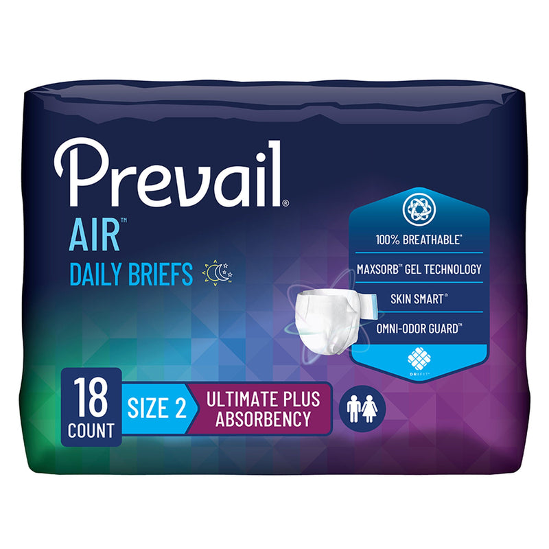 Prevail Air Stretchable Ultimate Plus Absorbency Briefs, Size 2 (Case of 72)