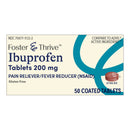 Foster & Thrive Ibuprofen 200 mg Coated Tablets (Bottle of 50)