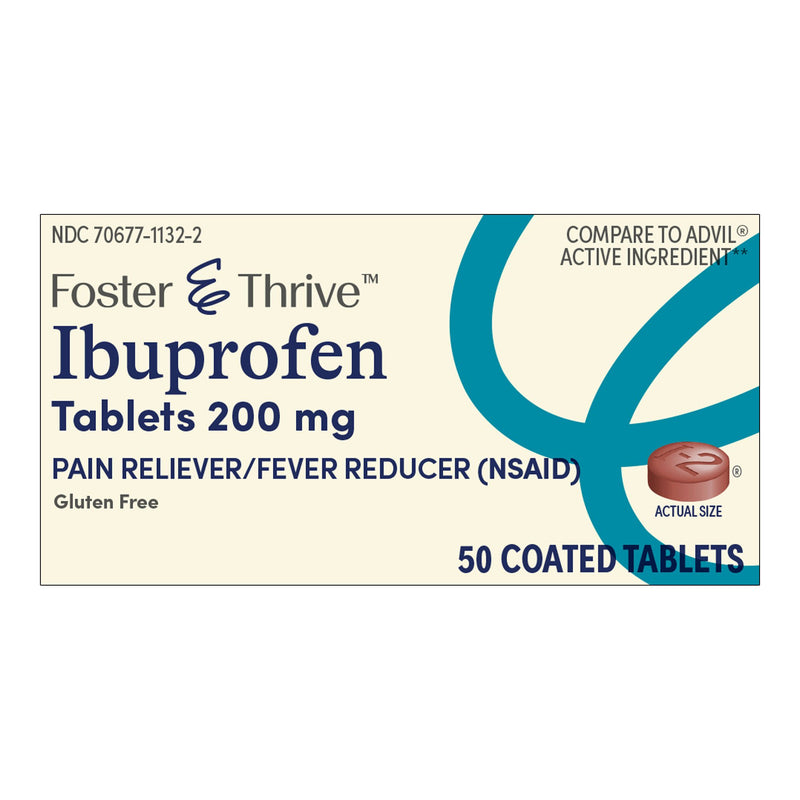 Foster & Thrive Ibuprofen 200 mg Coated Tablets (Bottle of 50)