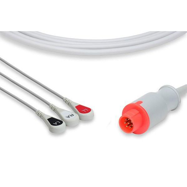 Bionet One Piece ECG Cable  3 Leads Snap
