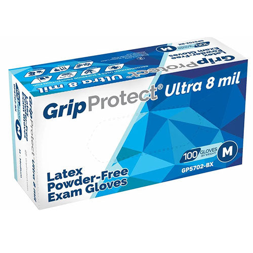 GripProtect Ultra 8 mil Latex Exam Gloves (1000/Case)  X-Large