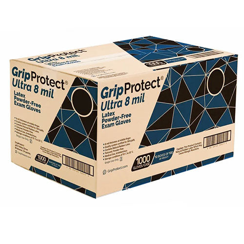 GripProtect Ultra 8 mil Latex Exam Gloves (1000/Case)  Small