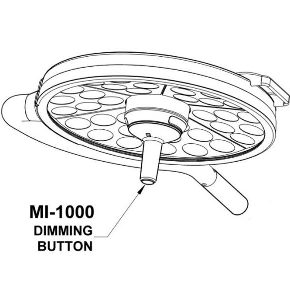 Bovie MI-1000 LED Surgery Light - dimming button diagram