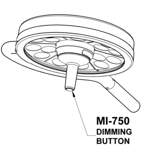 Bovie MI-750 LED Procedure Light - Dimming Button Diagram