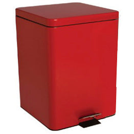 Brewer 20 Quart Step On Metal Waste Can  Red