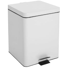Brewer 20 Quart Step On Metal Waste Can  White