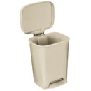 Brewer 32 Quart Step On Plastic Waste Can  Beige